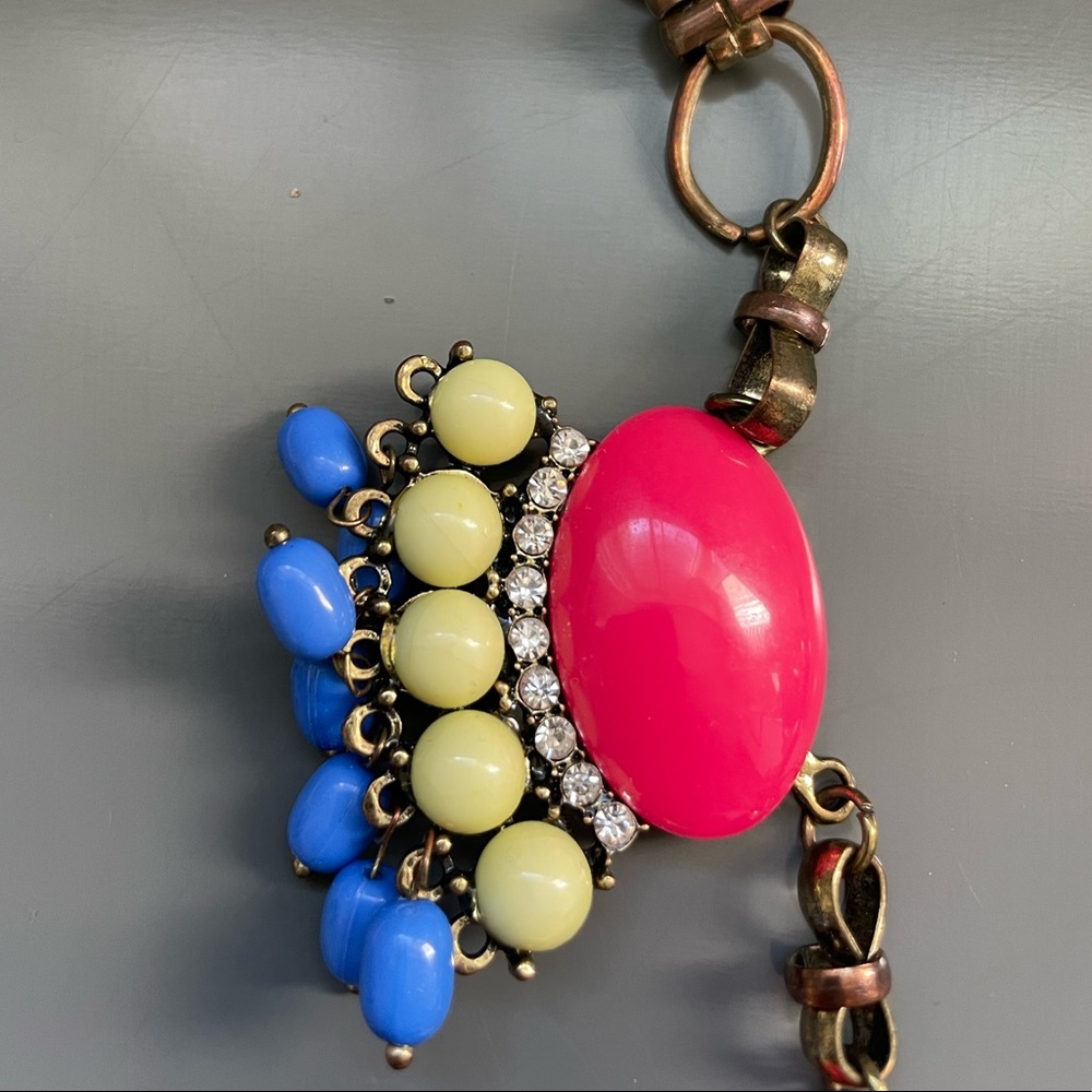 Pink and blue statement necklace - Picture 3 of 6